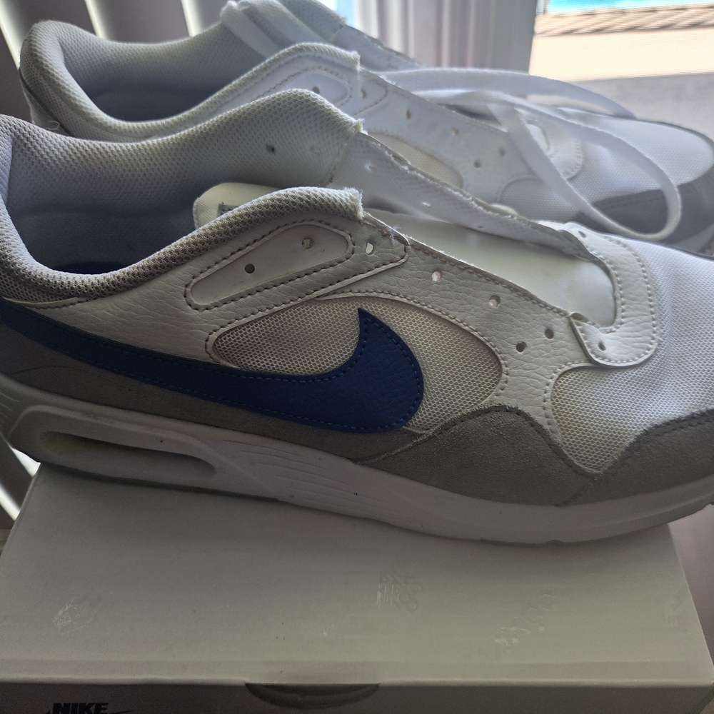 Nike Men's White and Blue Sneakers